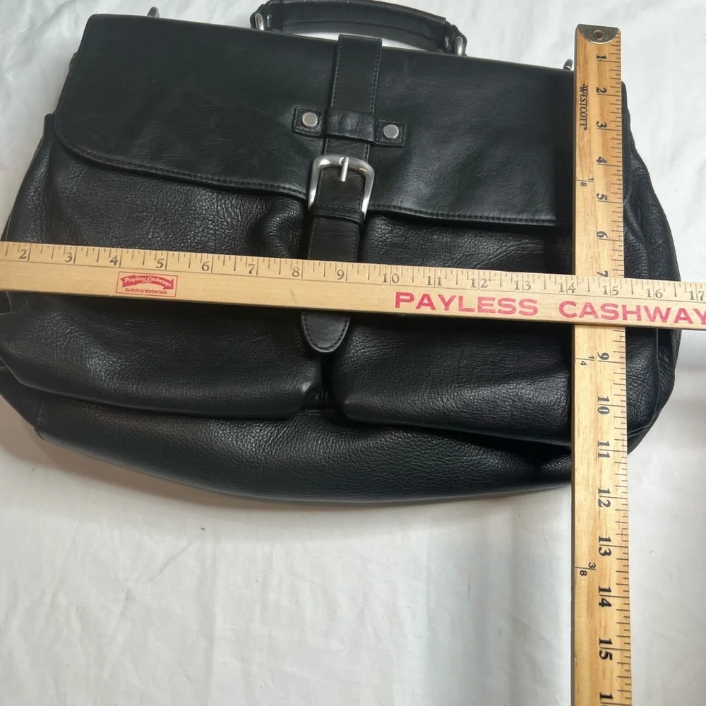 Clarks Black PURSE Briefcase Style Handbag Brass Accents Pocketbook BAG A051221